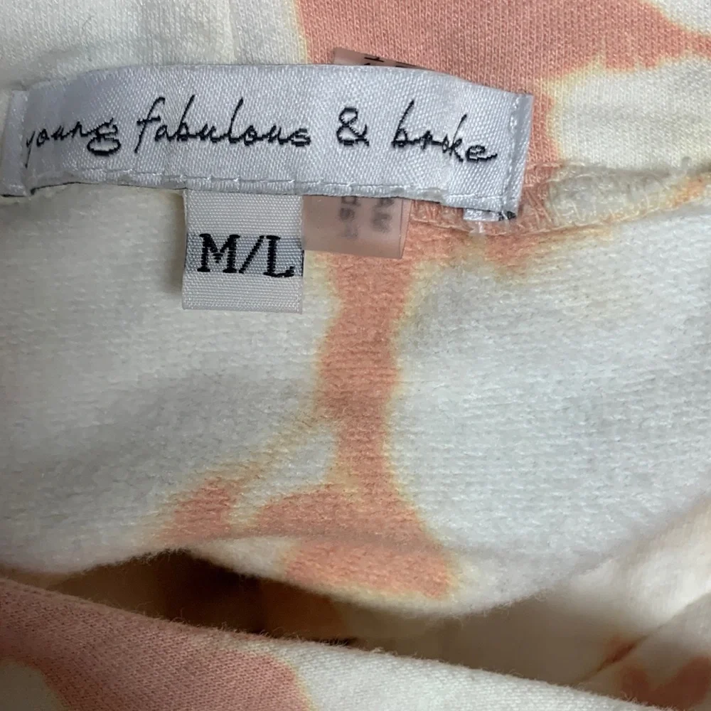Young Fabulous & Broke Raissa Peach and Cream Tie-Dye Hoodie Size M L - Picture 3 of 9